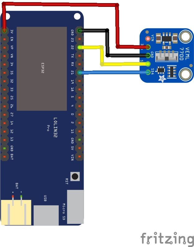 esp32 and veml7700 layout