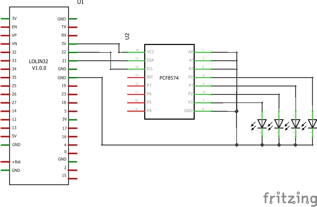 esp32 and pcf8574 schematic