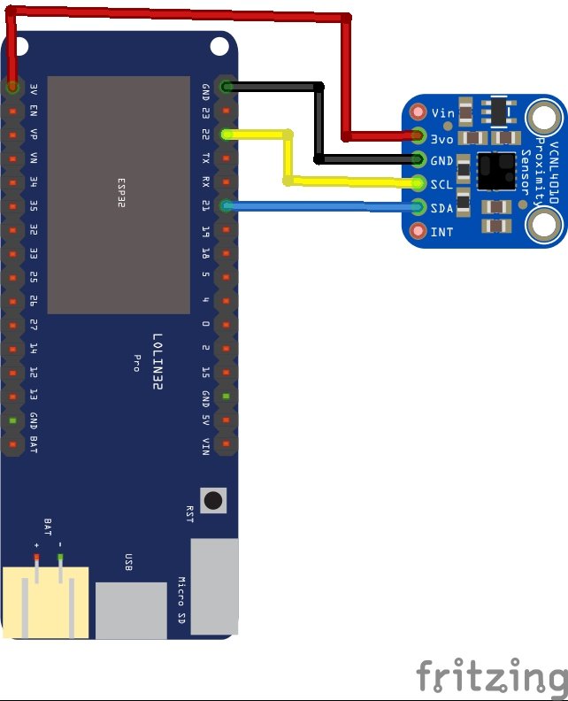 esp32 and VCNL4010 layout